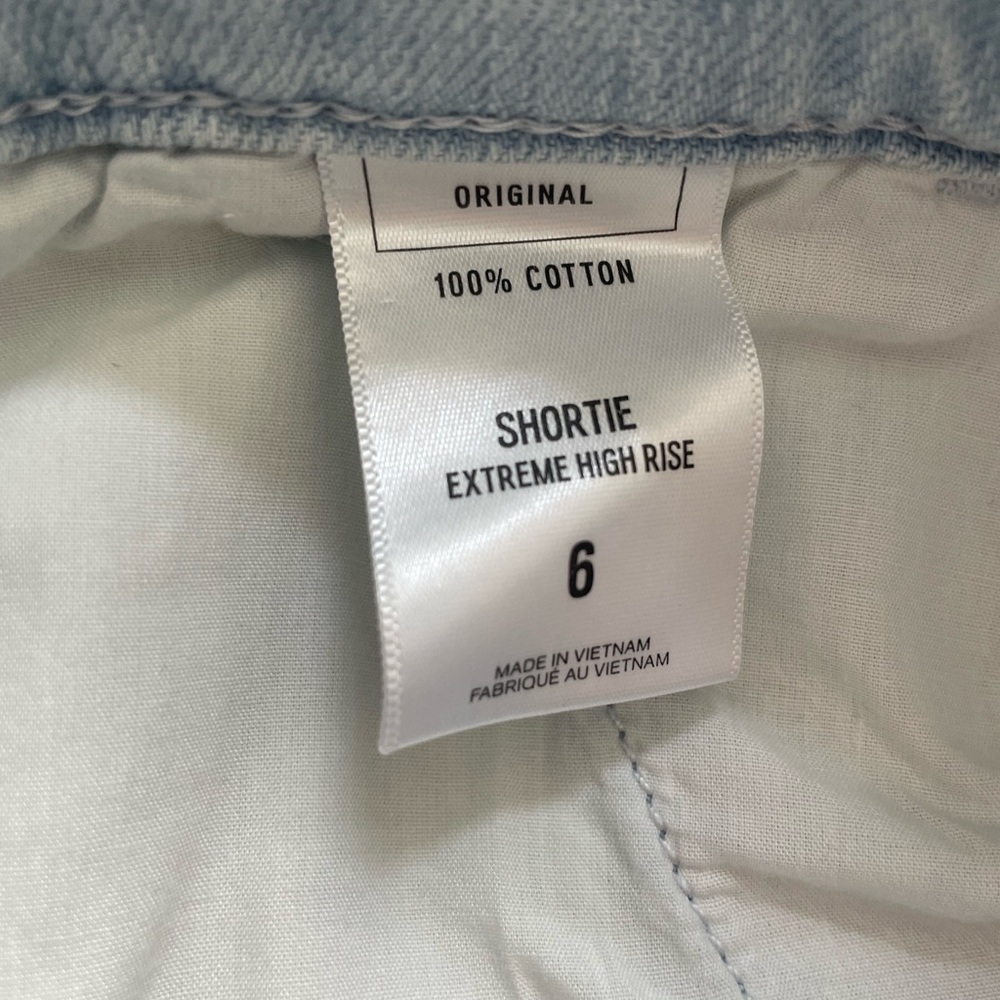Express Blue High Waist Denim Shorts with Tie Belt - Picture 4 of 4